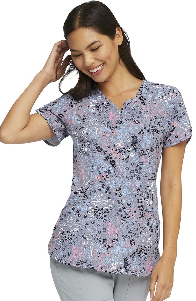 Women's Print and Solid Wrap Scrub Top Tall and Plus Size Med-12x by Large  Size Scrubs –